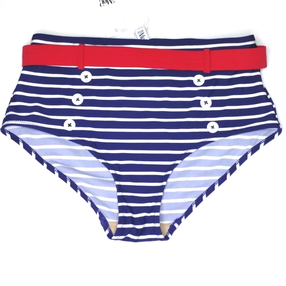 Pour Moi bikini brief Sz 10 NWT UK 14 nautical sailor